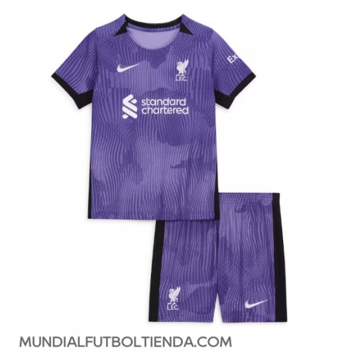 Camiseta Liverpool Tercera Equipación Replica 2023-24 para niños mangas cortas (+ Pantalones cortos)